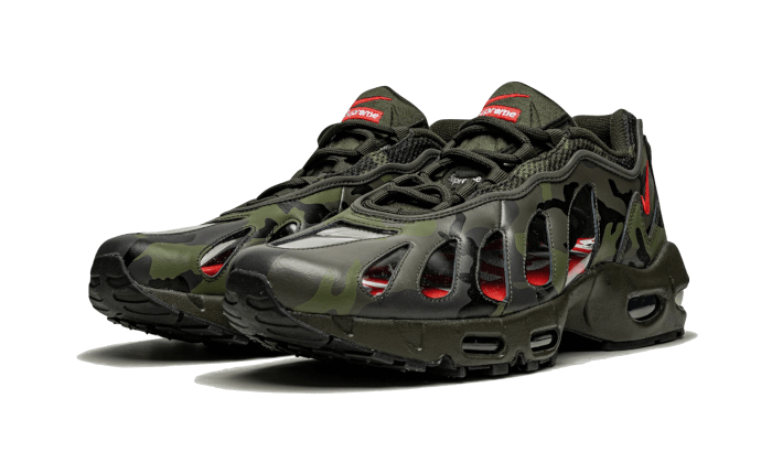 Nike Air Max 96 Supreme Camo, Dark Army/Speed Red-Clear (CV7652-300)