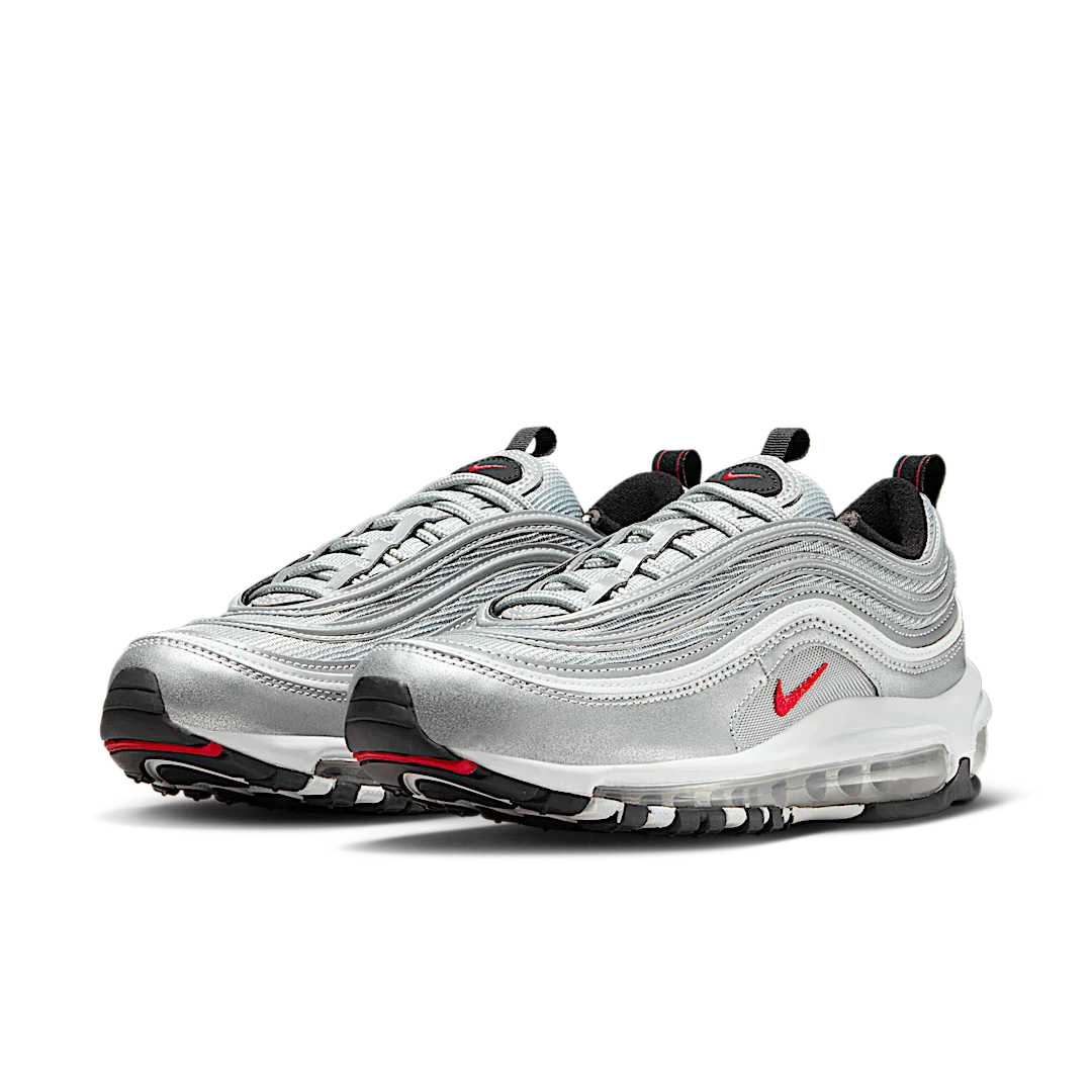 Nike Air Max 97 OG Silver Bullet (2022), Metallic Silver/University Red-Black-White (DQ9131-002 / CZ0910-001)