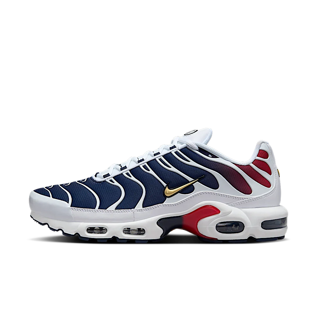 Nike Air Max Plus PSG, White/Midnight Navy/University Red/Metallic Gold (FZ4776-100)