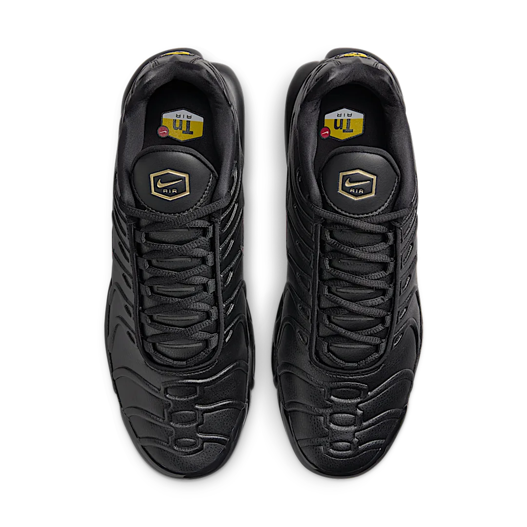Nike Air Max Plus Premium Bred, Black/Black/Metallic Gold/University Red (FZ3038-001)