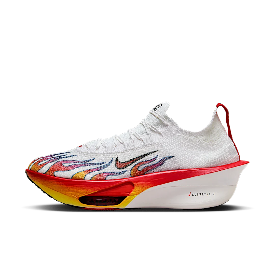 Nike Air Zoom Alphafly Next% 3 Premium Ekiden Pack, White/Habanero Red-Black-University Red-University Gold-Concord (HQ3501-100)