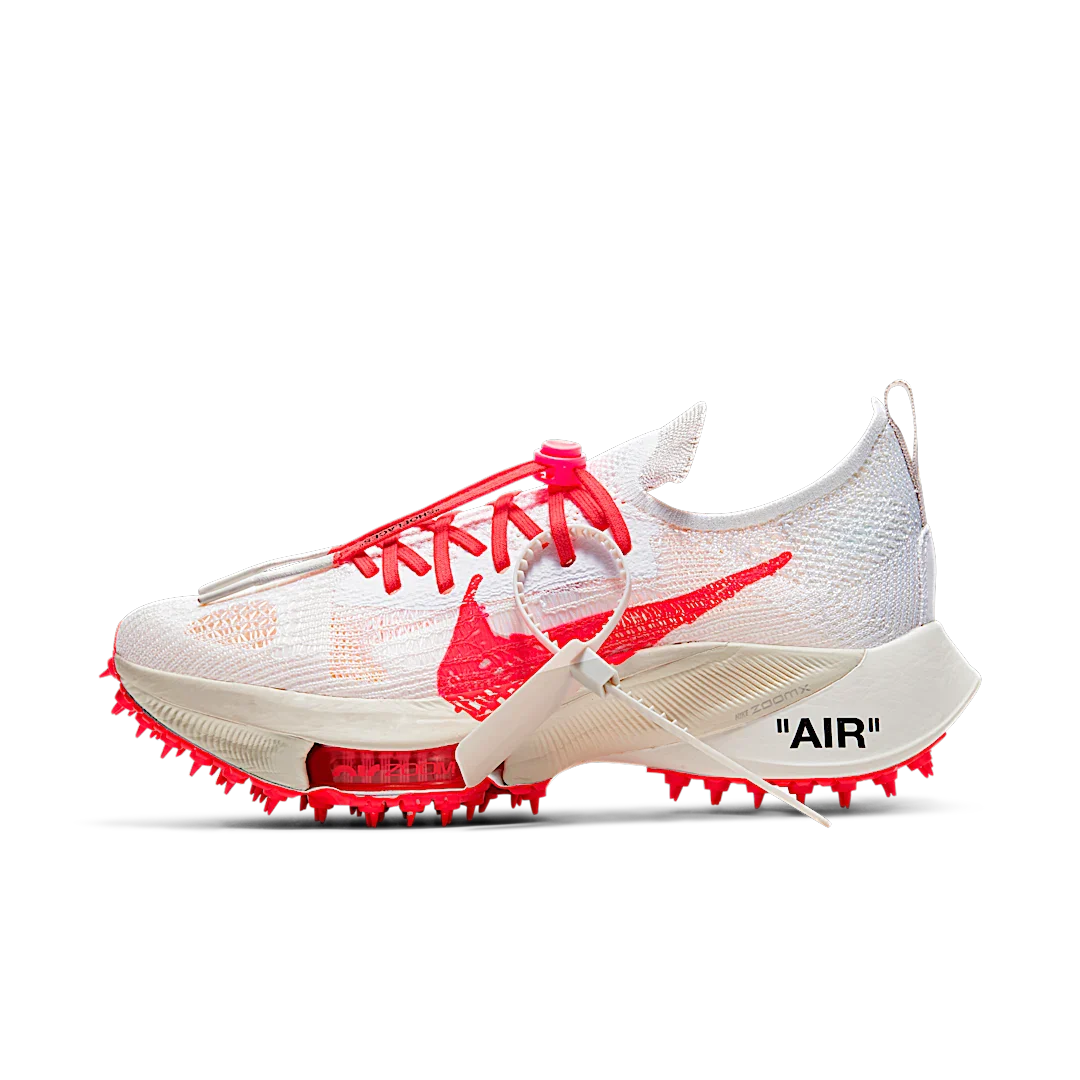 Nike Air Zoom Tempo Next% Flyknit Off White White Solar Red, White/Black-Solar Red (CV0697-100)