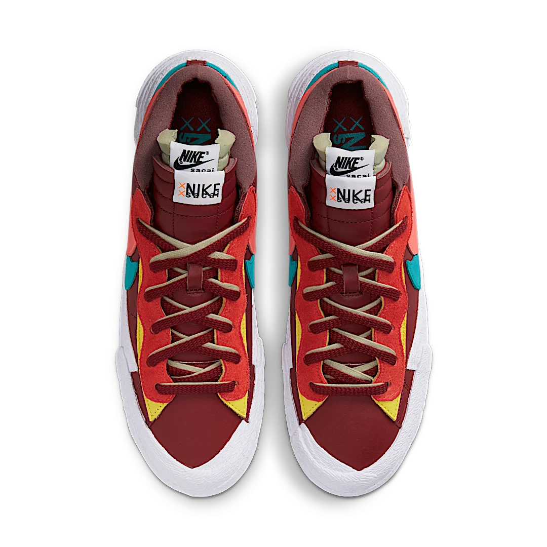 Nike Blazer Low sacai KAWS Red, Team Red/Orange-Pink-Blue (DM7901-600)