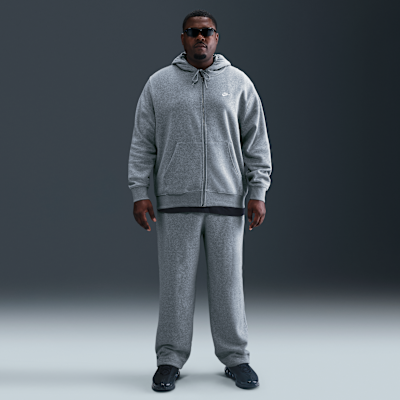 Nike Club Fleece FZ Hoodie Dark Grey Heather/Light Smoke Grey/White