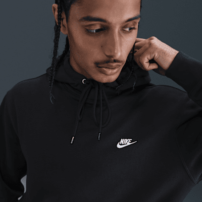 Nike Club Fleece Pullover Hoodie Black/White