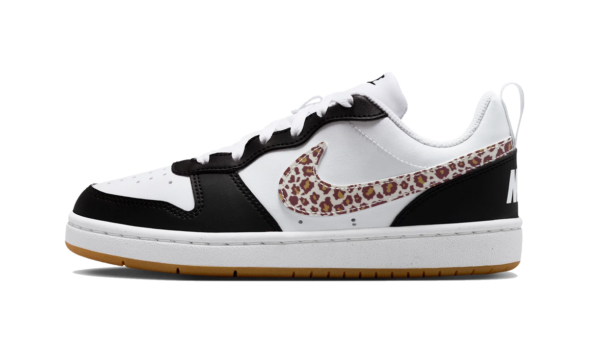 Nike Court Borough Low Black White Leopard Swoosh