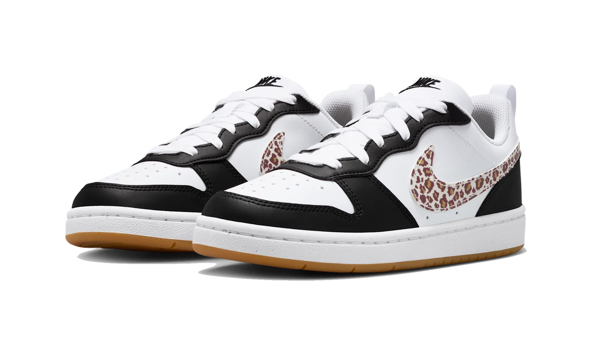 Nike Court Borough Low Black White Leopard Swoosh