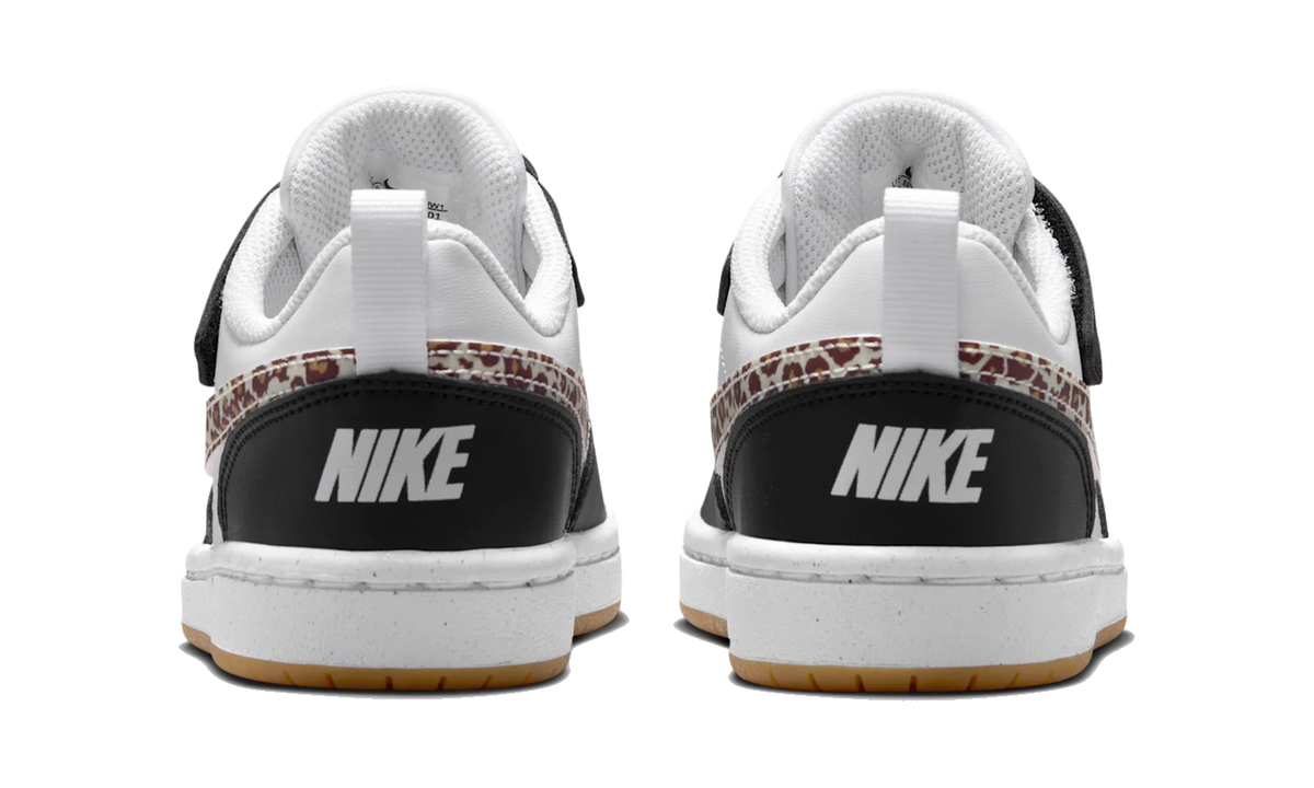 Nike Court Borough Low Black White Leopard Swoosh (PS)
