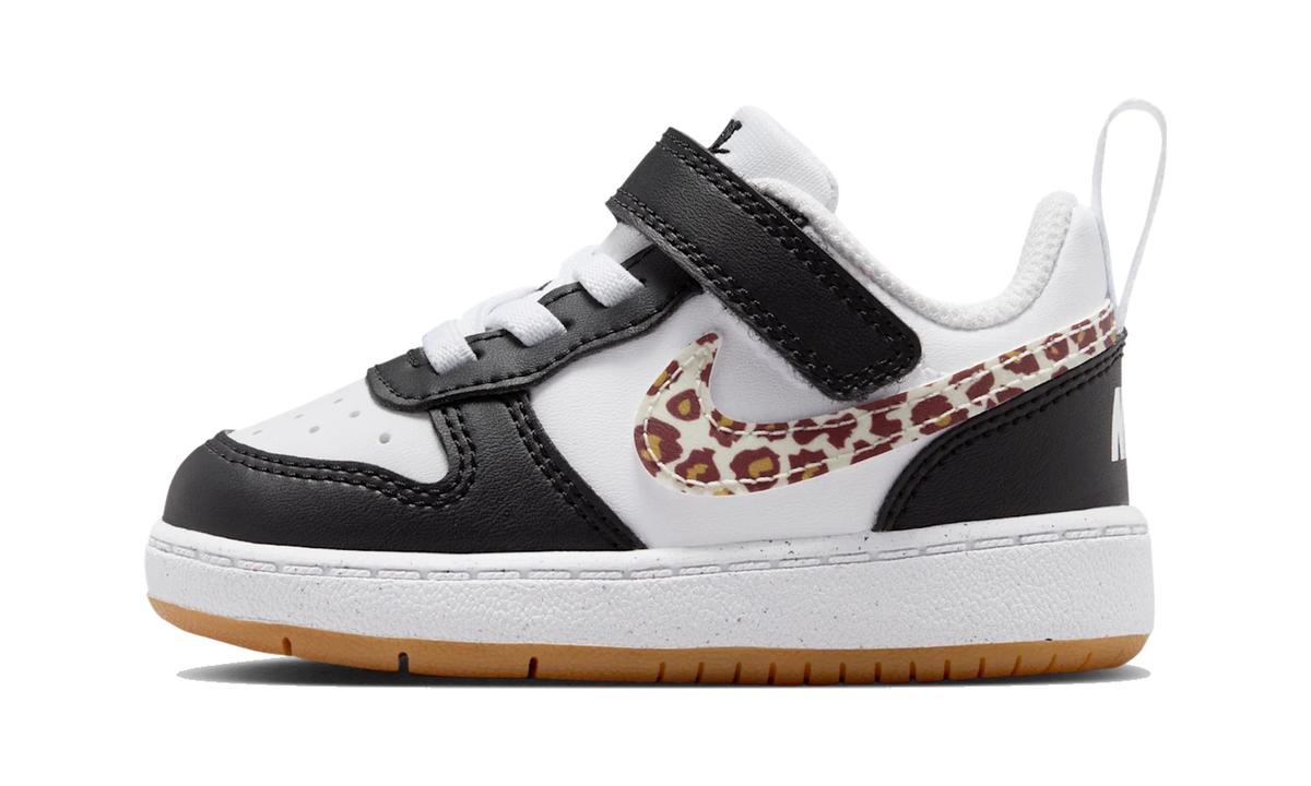 Nike Court Borough Low Black White Leopard Swoosh (TD)