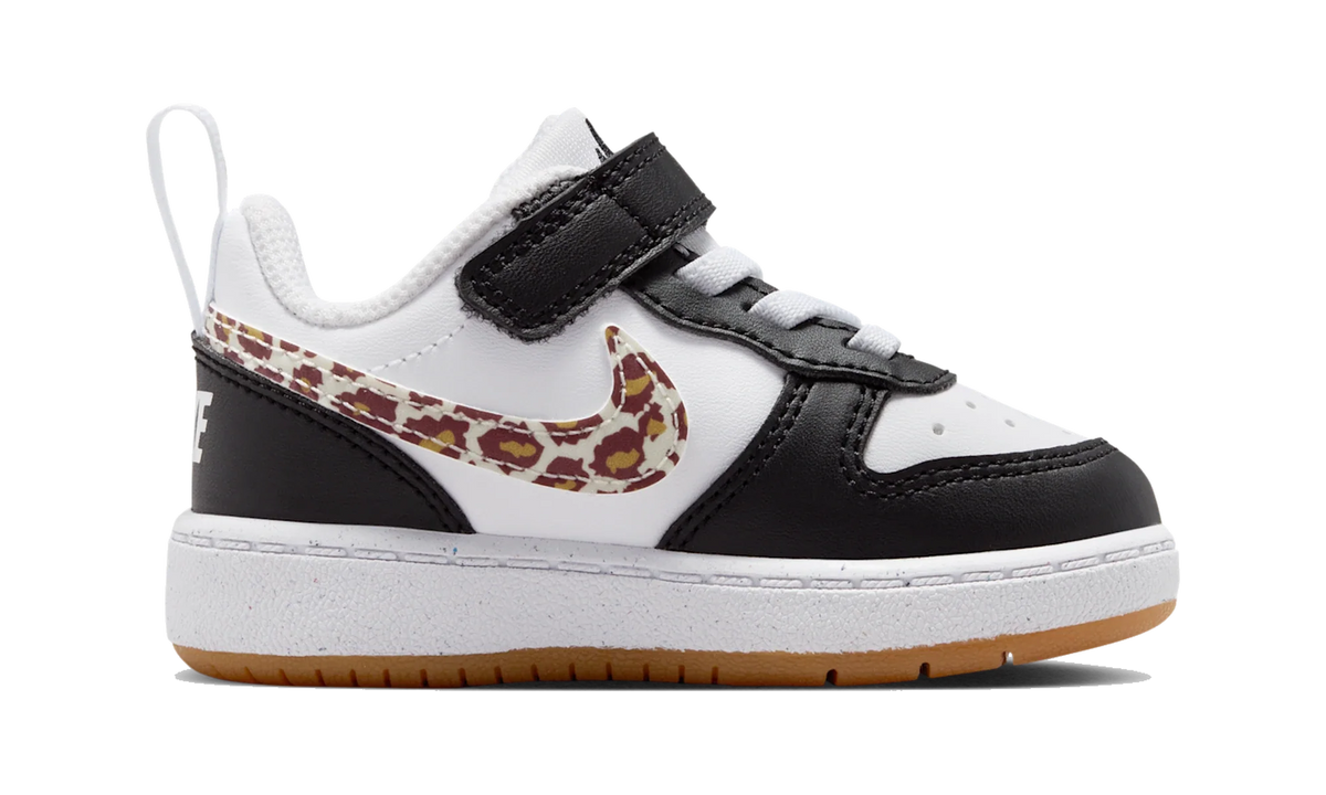 Nike Court Borough Low Black White Leopard Swoosh (TD)