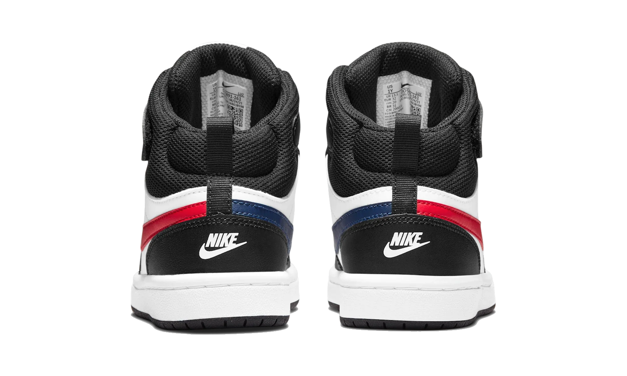 Nike Court Borough Mid 2 White Black University Red (PS)