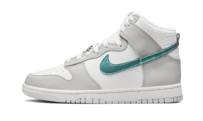 Nike Dunk High FLS, White/Light Grey/Teal Metallic (DR7855-100)