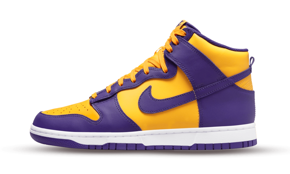 Nike Dunk High Lakers, University Gold/Court Purple/White (DD1399-500 / DZ4454-500)