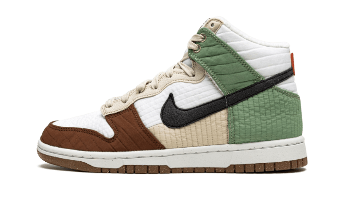 Nike Dunk High Next Nature Summit White, Summit White/Black-Oil Green-Rattan (DN9909-100)