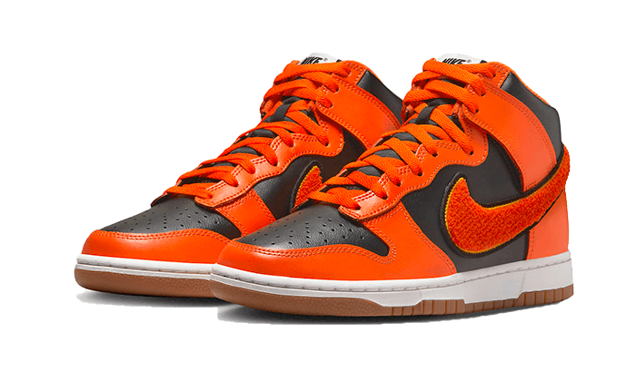 Nike Dunk High Retro Chenille Swoosh Safety Orange, Black/University Gold/Summit White/Safty Orange (DR8805-002)