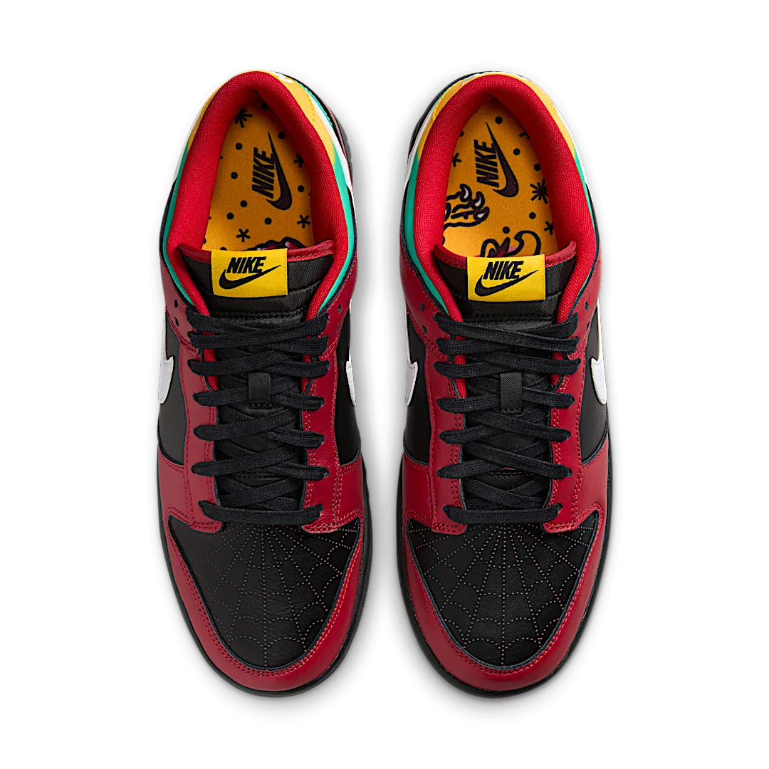 Nike Dunk Low Biker Tattoos, Black/White/Gym Red/University Gold/Atomic Teal (FZ3057-001)