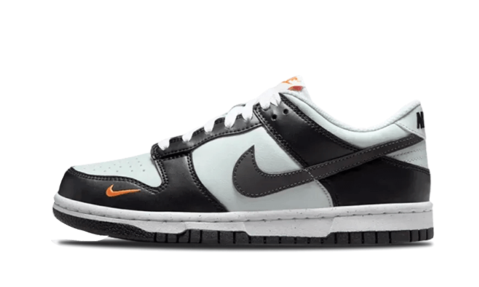 Nike Dunk Low Black Bright Mandarin Mini Swoosh, Black/Light Silver/Bright Mandarin/Medium Ash (FN7784-001)