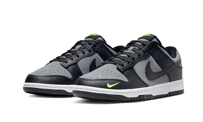 Nike Dunk Low Black Cool Grey Volt Mini Swoosh, Cool Grey/Volt/Reflect Silver/Black (FQ2205-001)