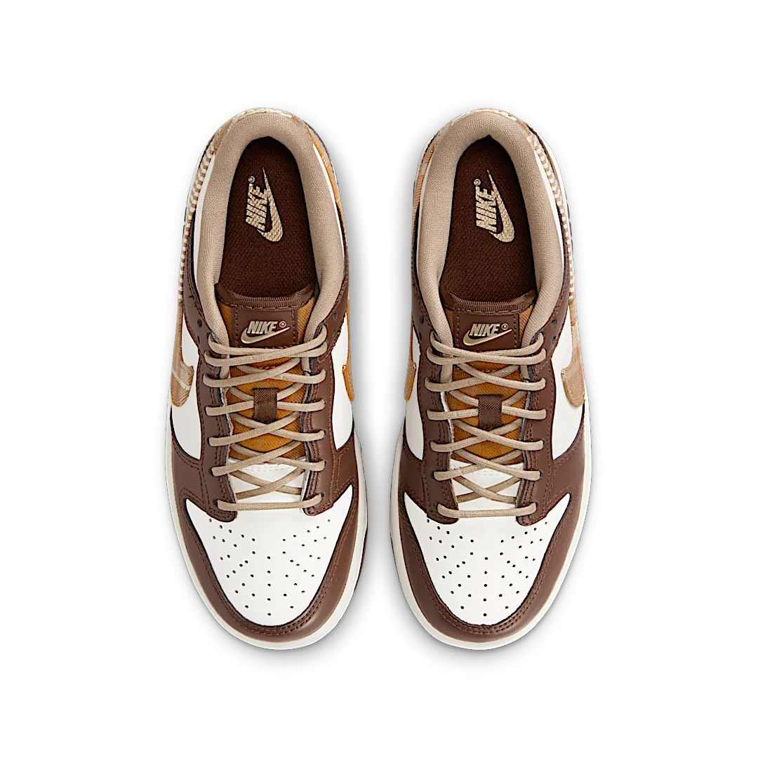 Nike Dunk Low Brown Plaid, Sail/Multi-Color/Cacao Wow/Metallic Gold/Khaki (FV3653-191)