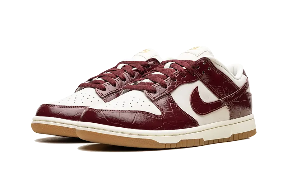 Nike Dunk Low LX Dark Team Red Croc, Phantom/Sail/Gum Light Brown/Dark Team Red (FJ2260-004)