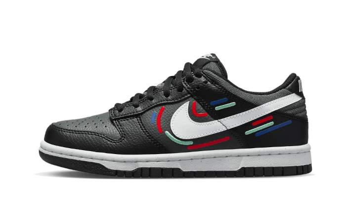 Nike Dunk Low Next Nature Marker Swoosh, Black/Green Glow/Game Royal/White (FB8022-001)