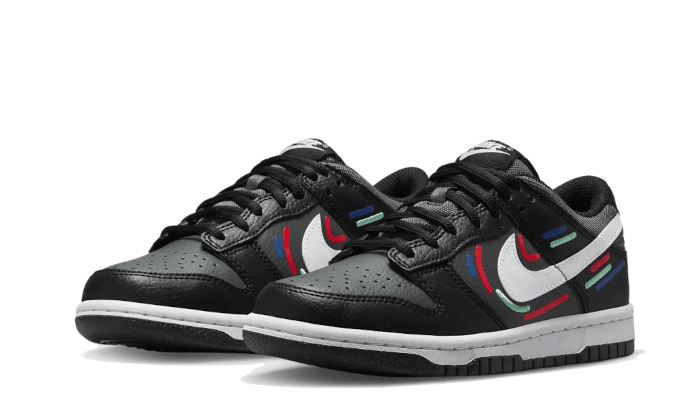 Nike Dunk Low Next Nature Marker Swoosh, Black/Green Glow/Game Royal/White (FB8022-001)