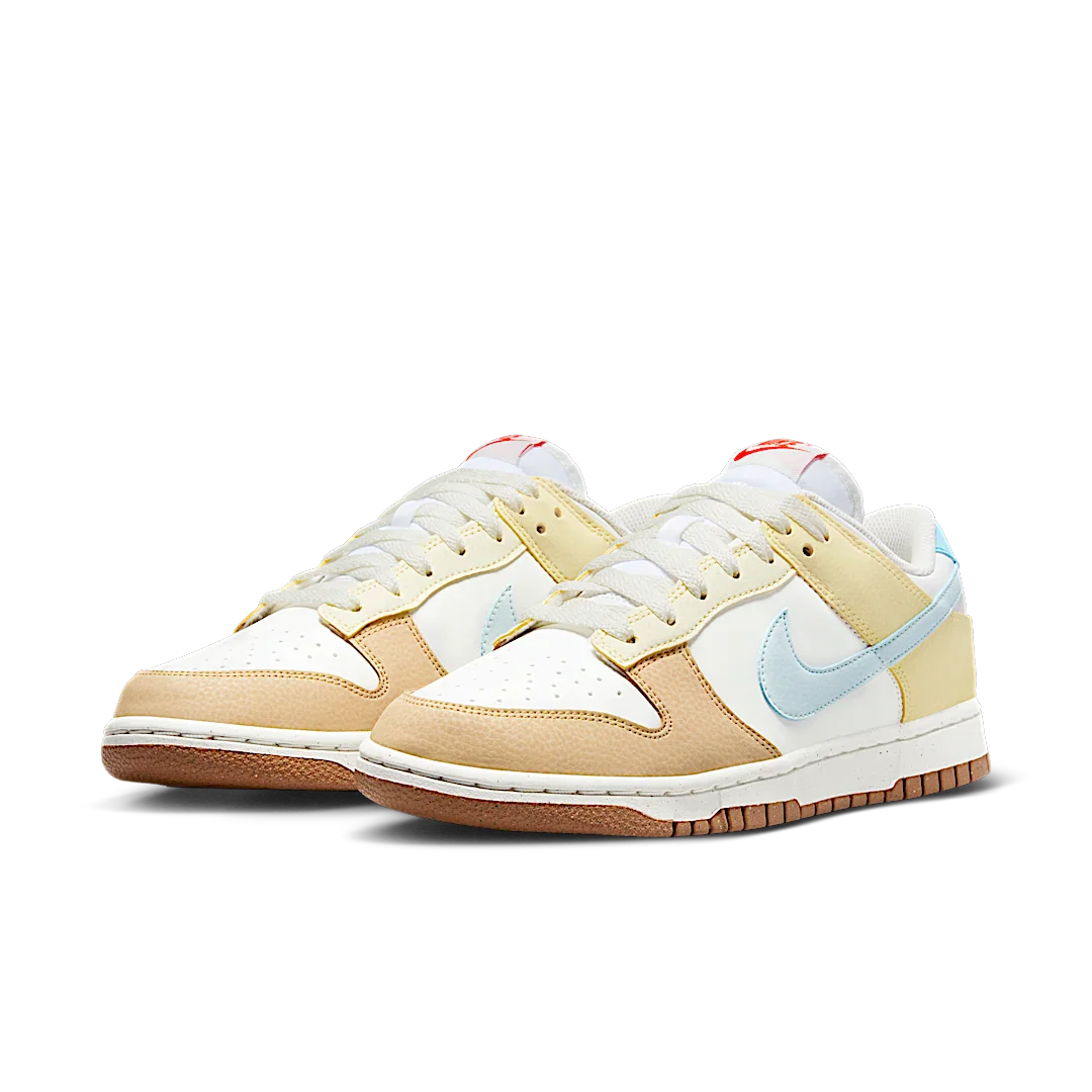 Nike Dunk Low Next Nature Soft Yellow Alabaster, Summit White/Glacier Blue/Aquarius Blue/Soft Yellow/Alabaster/Picante Red (FZ4347-100)