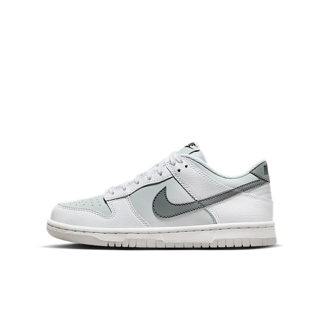 Nike Dunk Low Reflective Swoosh White, White/Football Grey/Pure Platinum/Smoke Grey (FV0365-100)