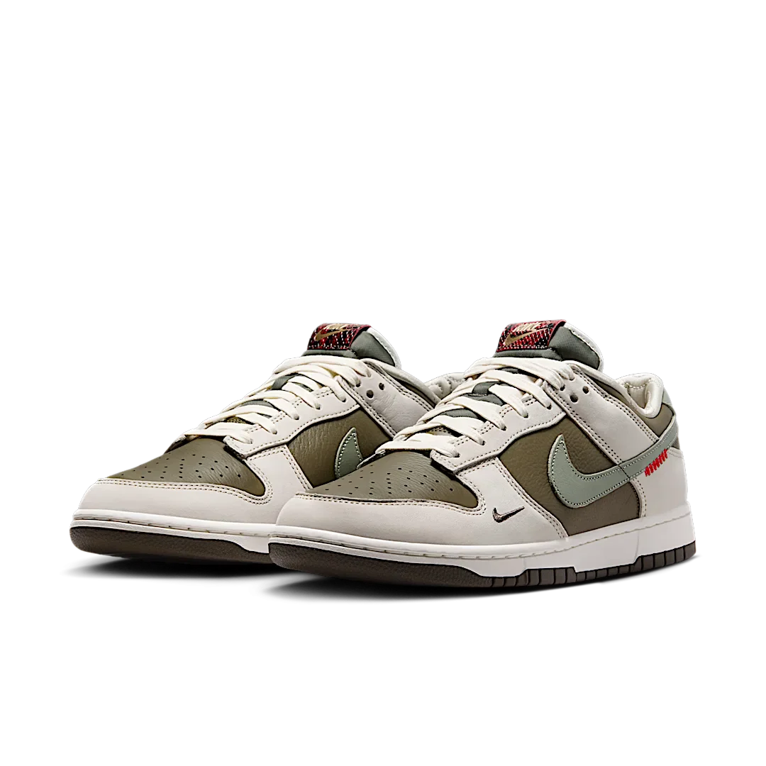 Nike Dunk Low Retro Year of the Snake (2025), Medium Olive/Jade Horizon-Sail-Ironstone-University Red-Sail (HV5980-231)