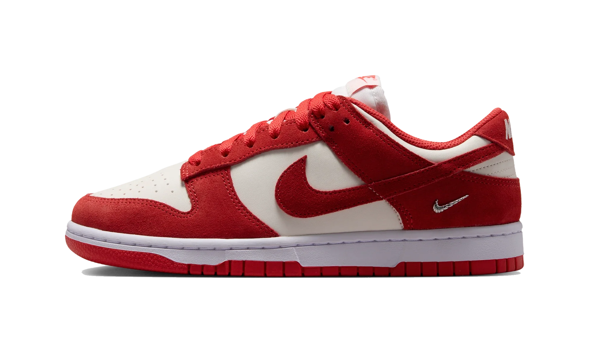 Nike Dunk Low Sail White Metallic Silver Light Crimson