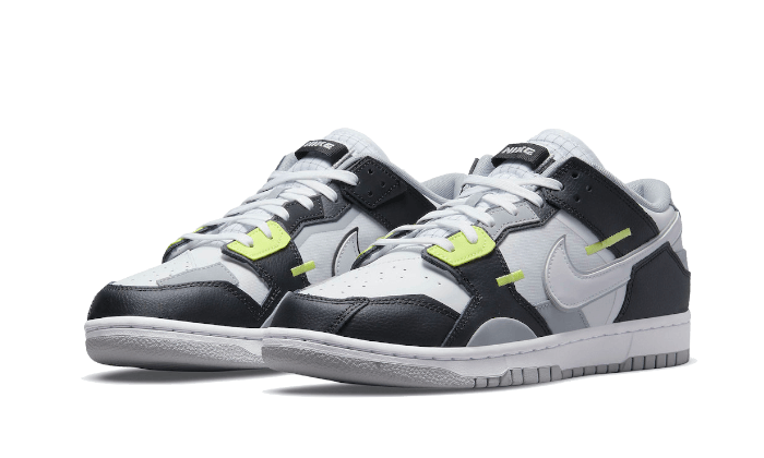 Nike Dunk Low Scrap Wolf Grey Light Lemon Twist, Black/White/Wolf Grey/Light Lemon Twist (DC9723-001)