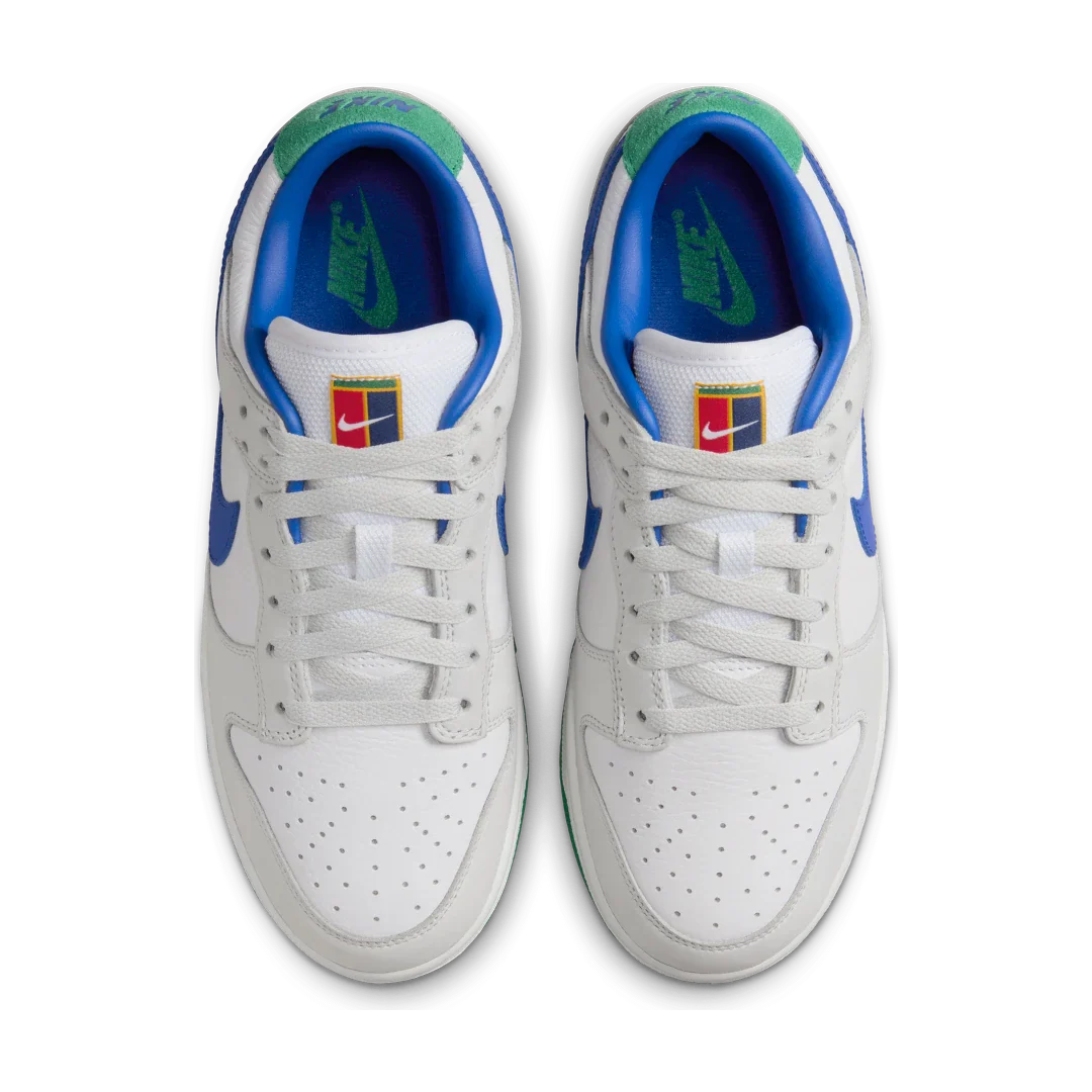 Nike Dunk Low Tennis Classic, White/Photo Blue-Photon Dust-Stadium Green (FB7910-100)