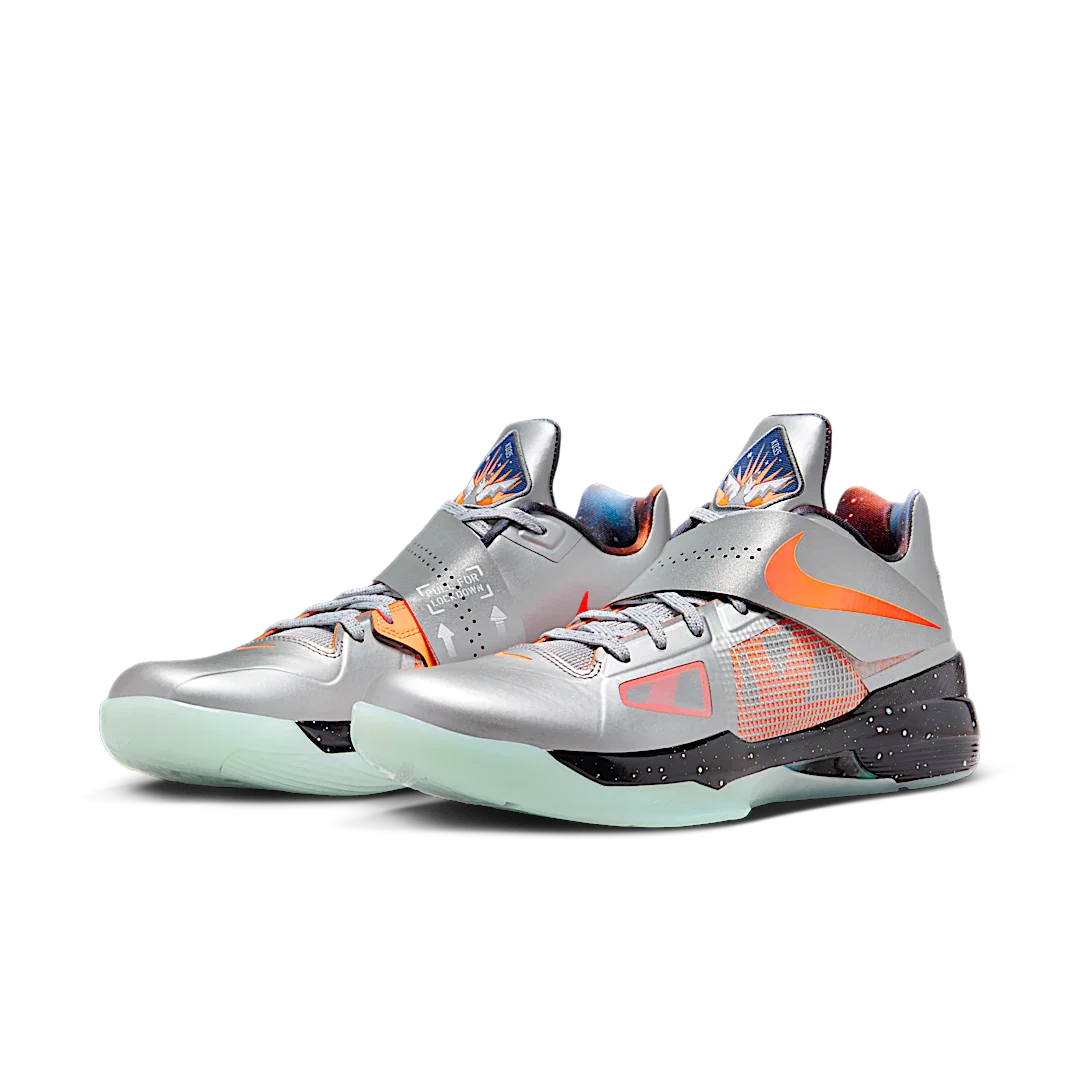 Nike KD 4 Galaxy (2024), Metallic Silver/Total Orange/Dark Grey (FD2635-001)