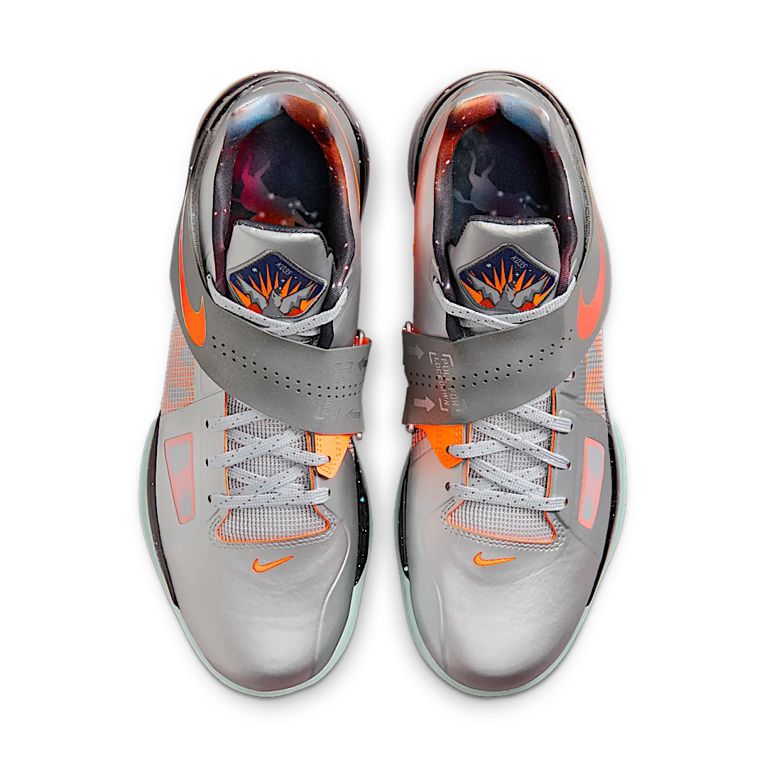 Nike KD 4 Galaxy (2024), Metallic Silver/Total Orange/Dark Grey (FD2635-001)