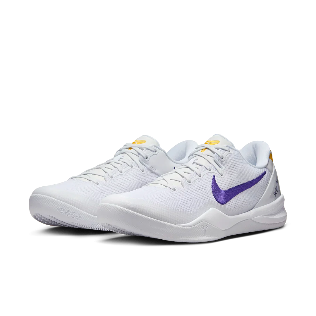 Nike Kobe 8 Protro Lakers Home, White/Court Purple/University Gold (HF9550-100)