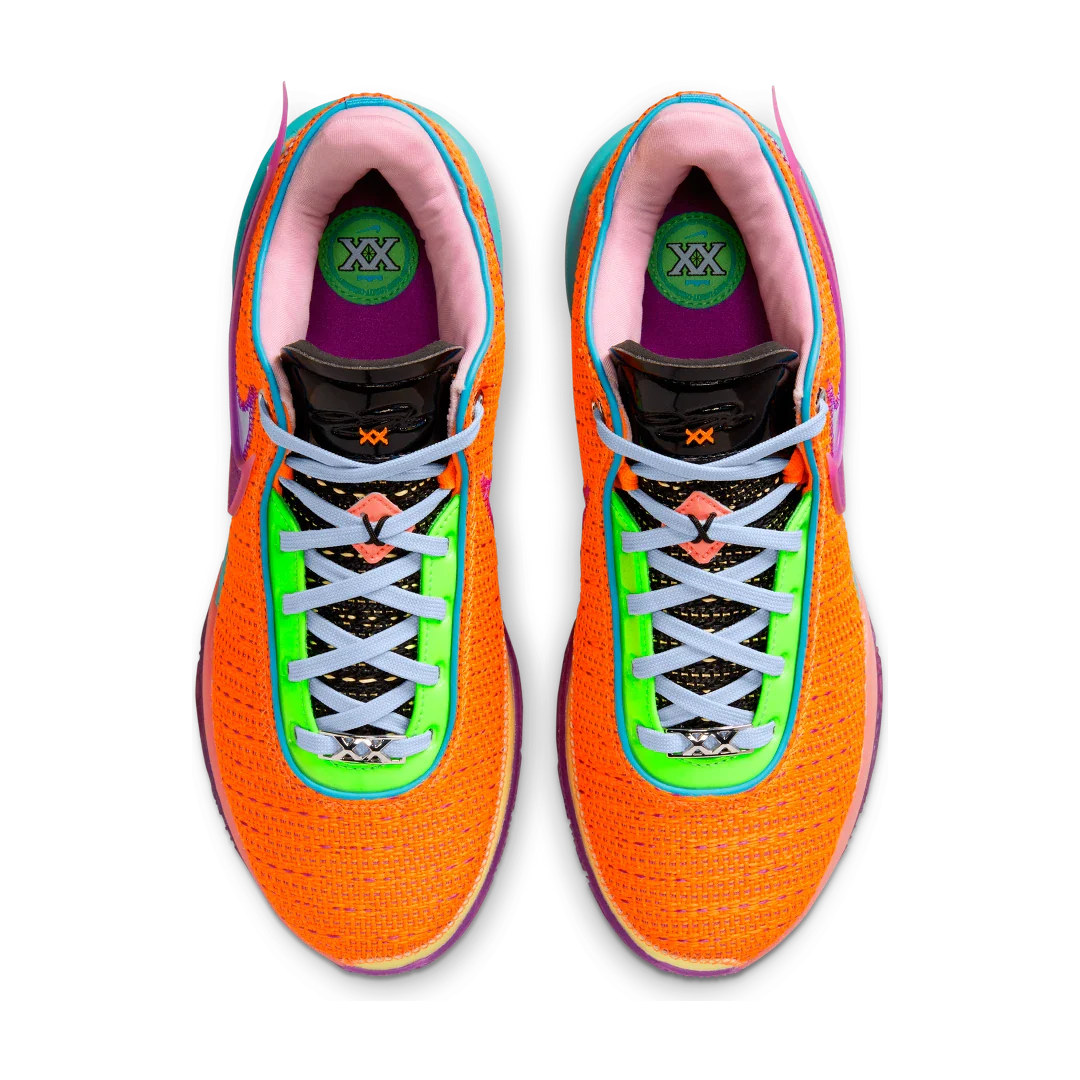 Nike LeBron 20 Chosen 1, Total Orange-Vivid Purple-Green Strike-Hot Punch (DJ5423-800)