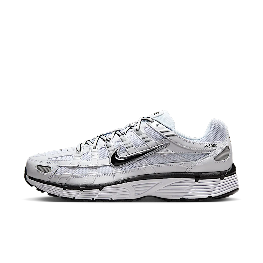 Nike P-6000 White Metallic Silver Black, White/Metallic Silver/Black/Black (CD6404-107)