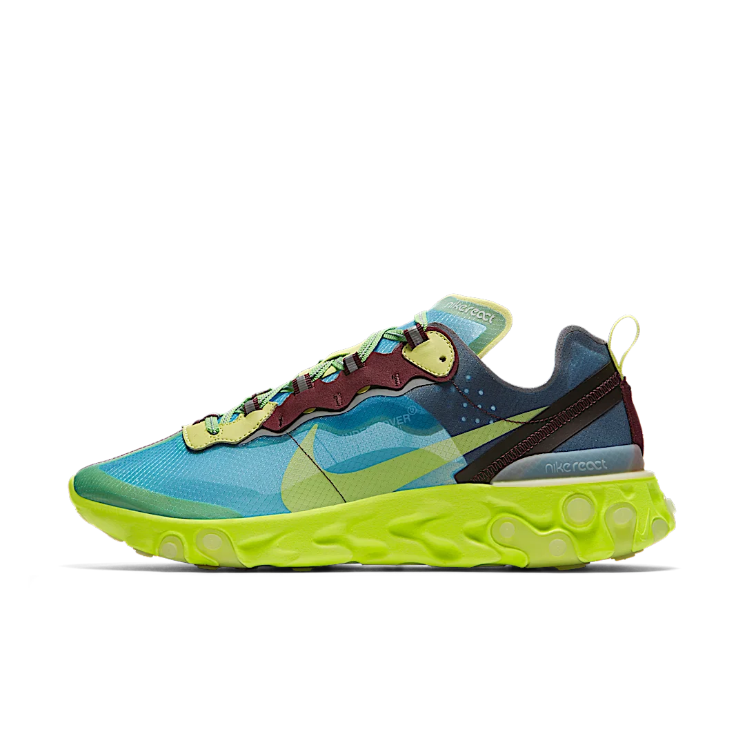 Nike React Element 87 Undercover Lakeside, Lakeside/Electric Yellow-Night Maroon (BQ2718-400)