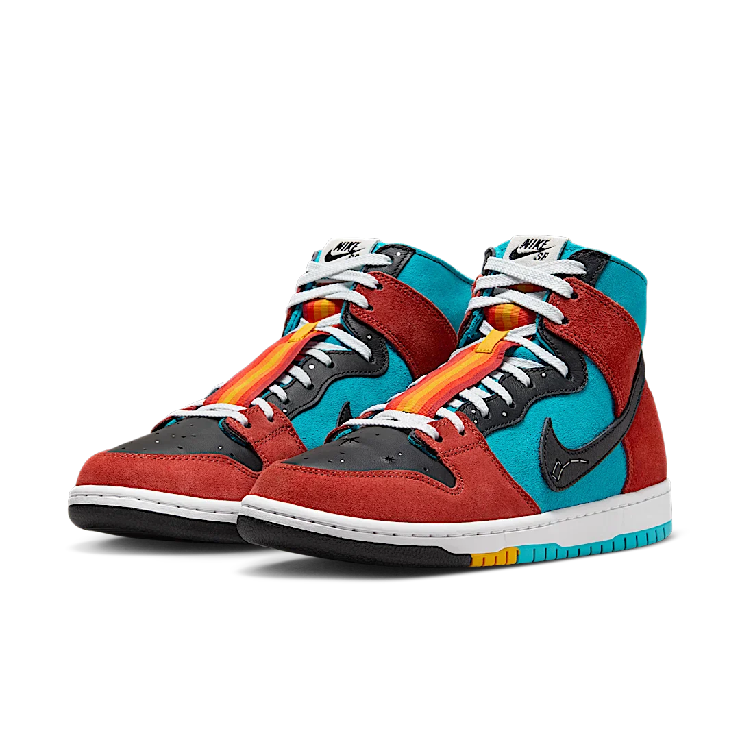 Nike SB Dunk High Di'orr Greenwood Navajo Arts, Turquoise Blue/Black/Rugged Orange (FQ1775-400)