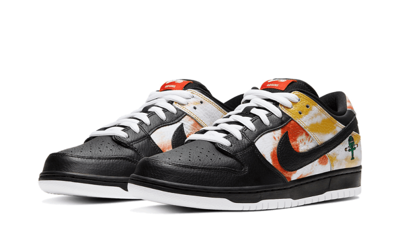 Nike SB Dunk Low Raygun Tie-Dye Black, Black/Black-Orange Flash (BQ6832-001)