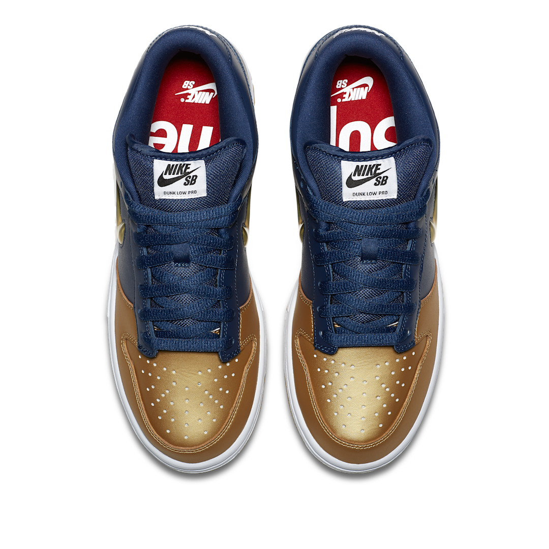 Nike SB Dunk Low Supreme Jewel Swoosh Gold - Sneak