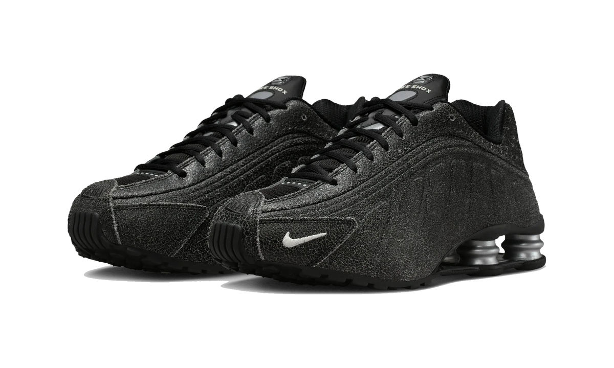 Nike Shox R4 Black Distressed Leather