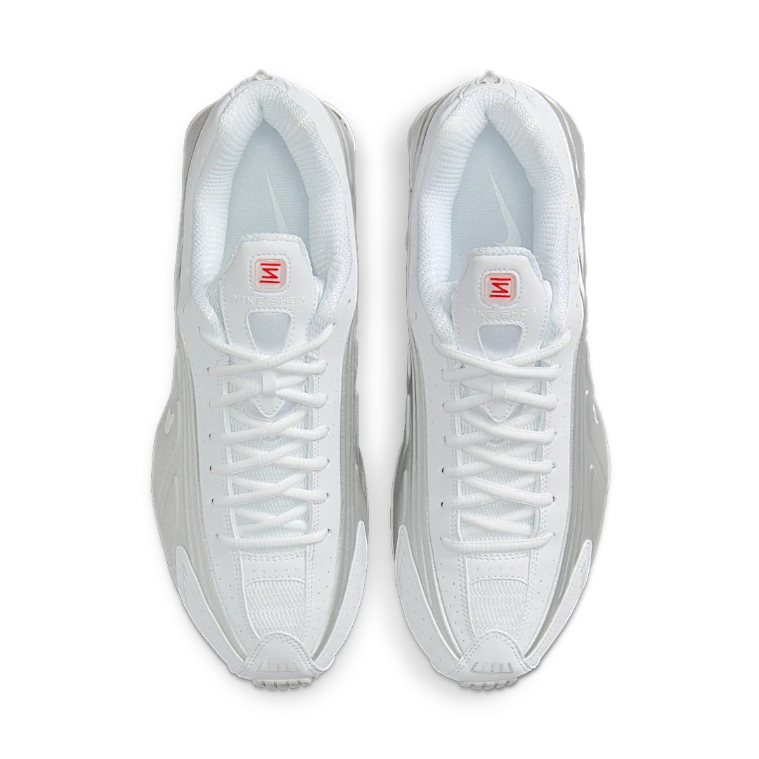 Nike Shox R4 White Bright Crimson Metallic Silver, White/White/Bright Crimson/Metallic Silver (HQ1988-101)