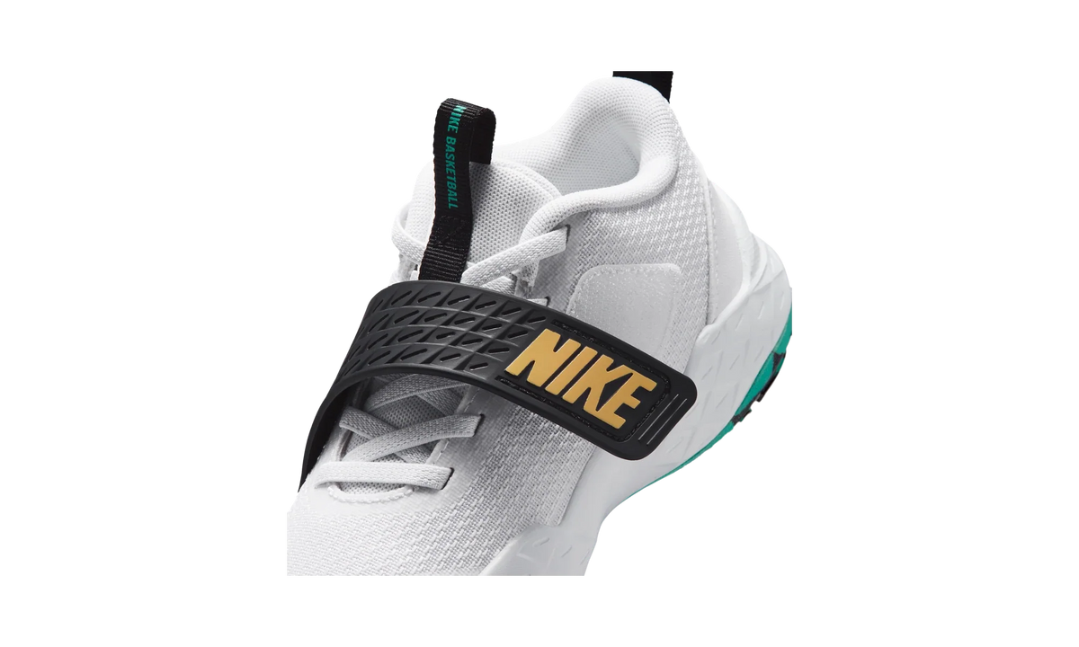 Nike Team Hustle D 12 White Black Emerald Topaz Gold (PS)