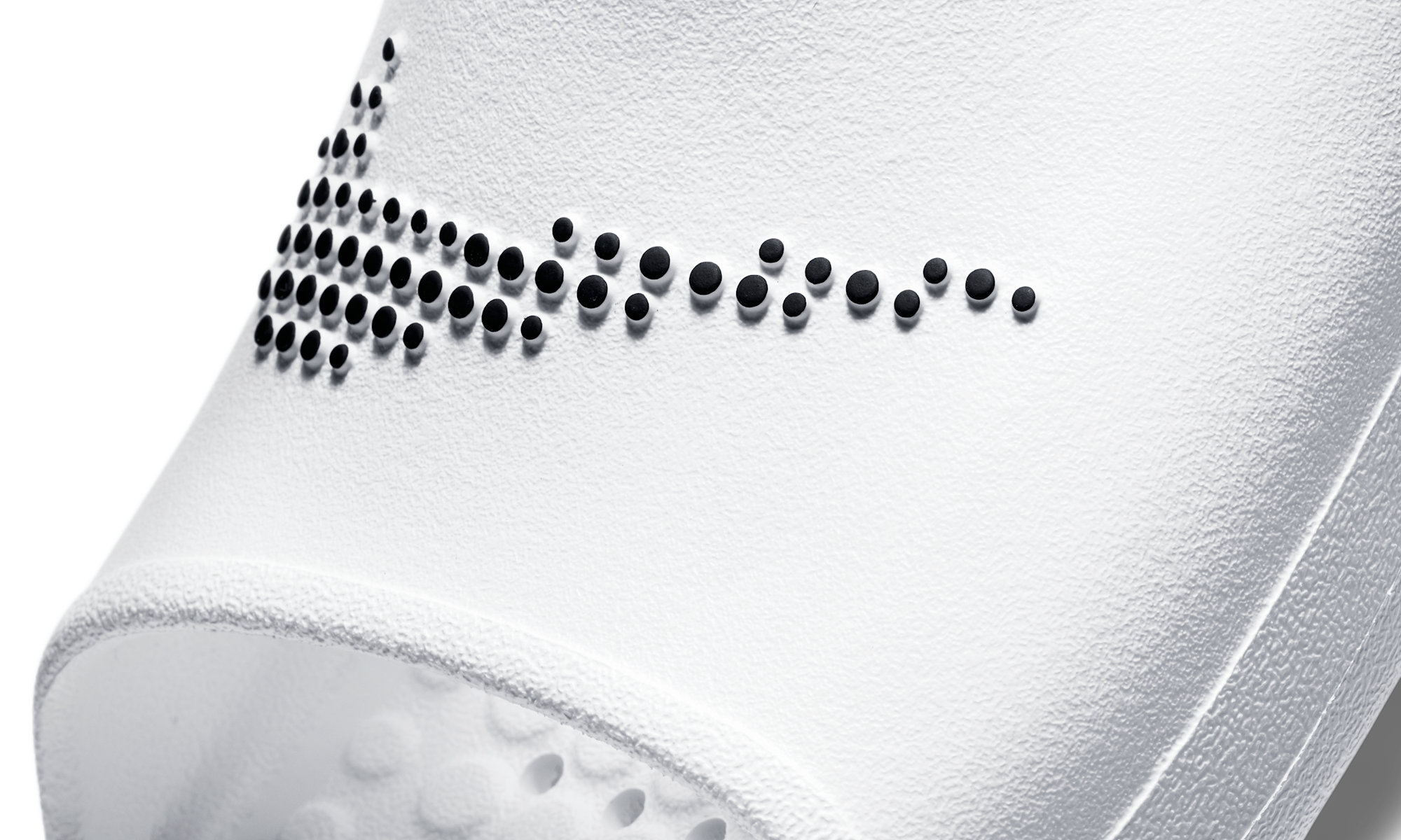 Nike Victori One Shower Slide White Polka Dot Swoosh