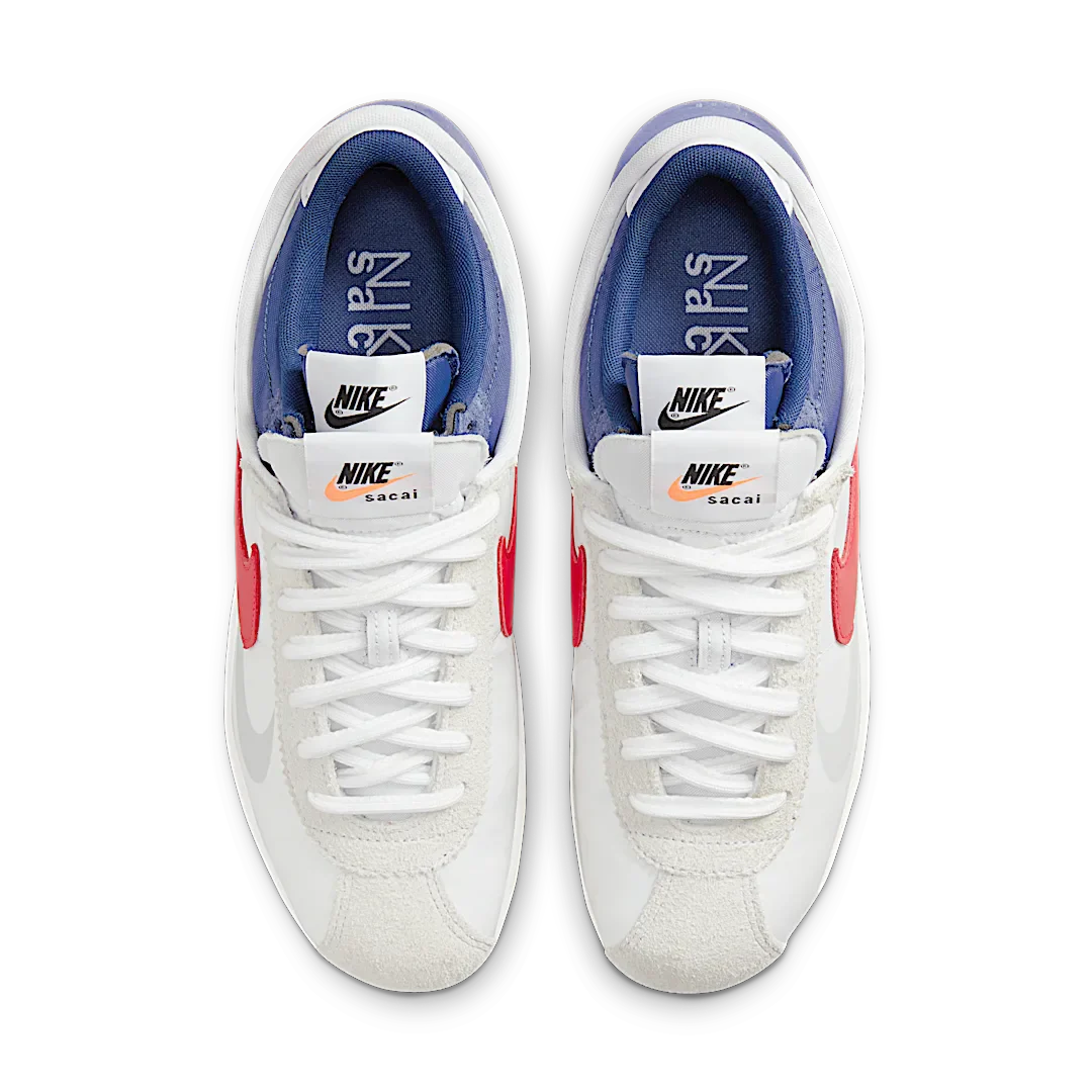 Nike Zoom Cortez SP sacai White University Red Blue, White/Light Cream-University Red (DQ0581-100)