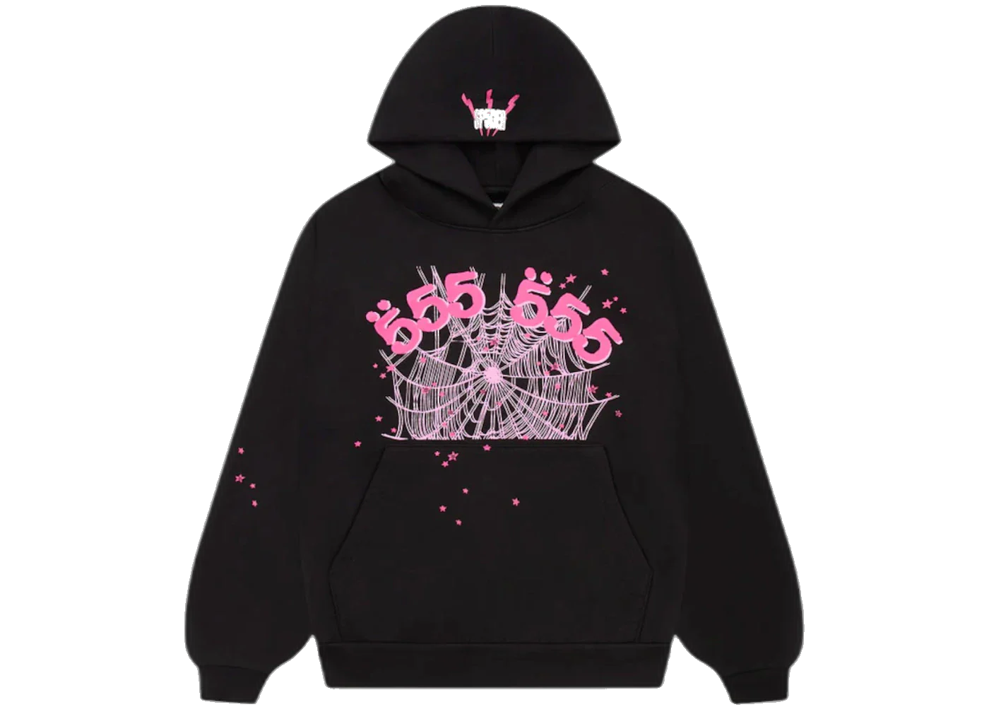 Sp5der Angel Number Hoodie Black, Black (sp5der-angel-number-hoodie-black)