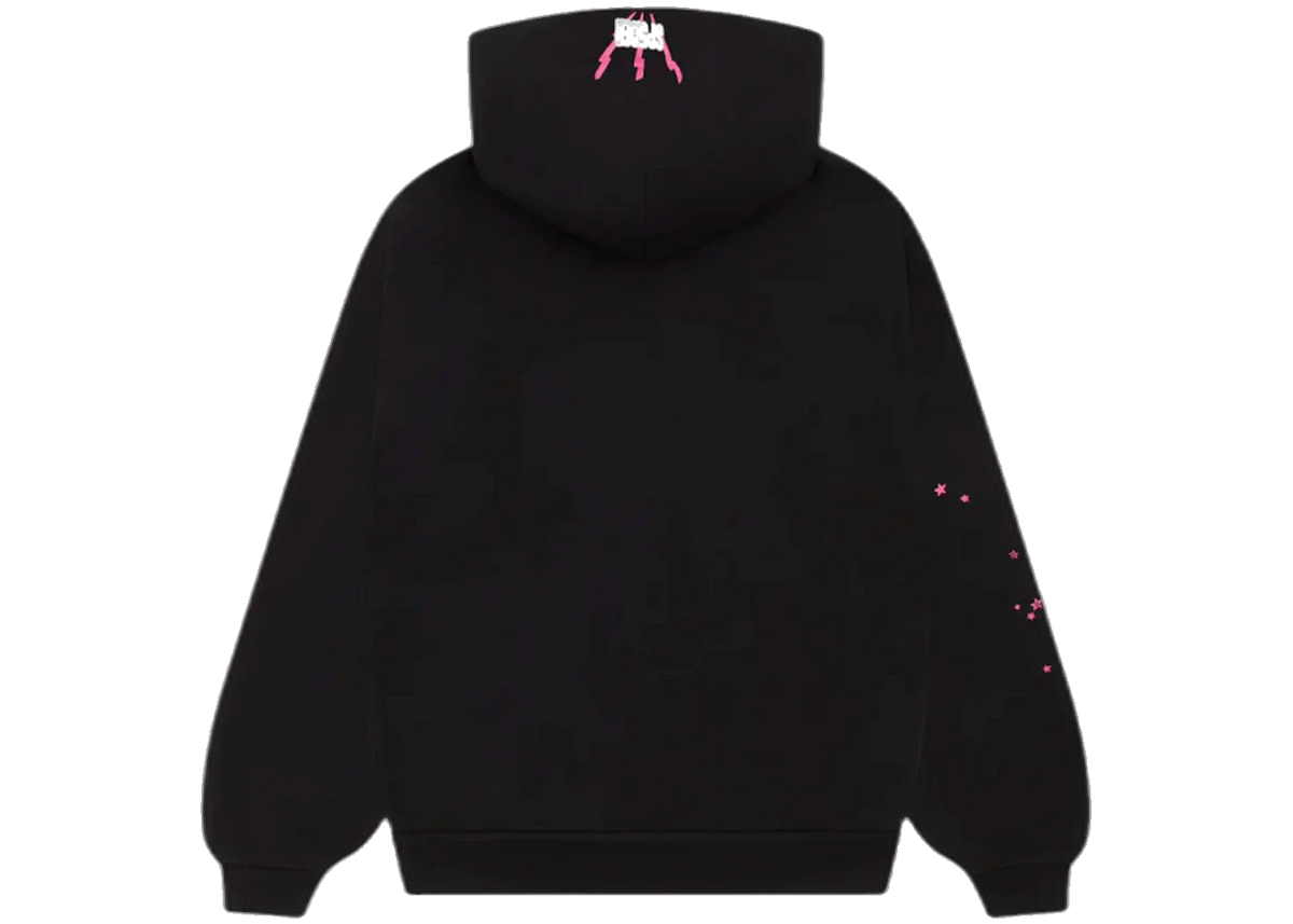 Sp5der Angel Number Hoodie Black