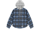 Sp5der Hooded Zip Flannel Shirt Jacket Blue Plaid