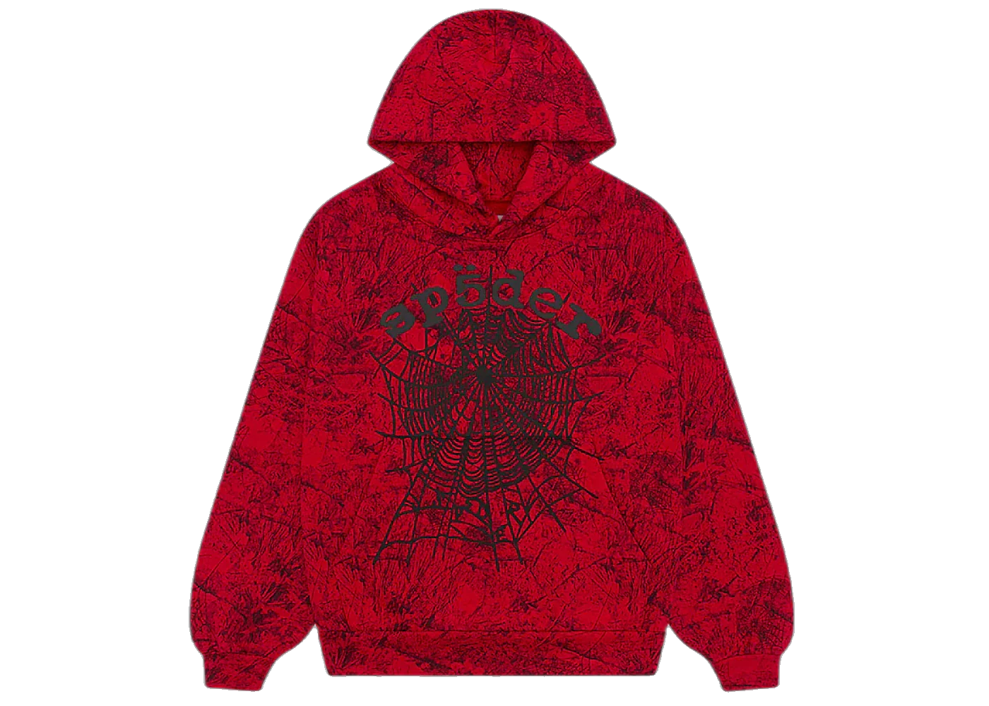 Sp5der OG Tree Camo Hoodie Red, Red (sp5der-og-tree-camo-hoodie-red)